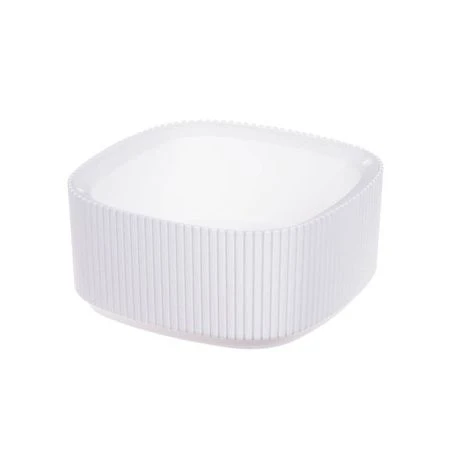 Кашпо 1,6л 200*200*мм пластик СТРИП со вставкой Белый (8)