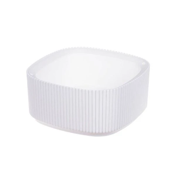 Кашпо 1,6л 200*200*мм пластик СТРИП со вставкой Белый (8)