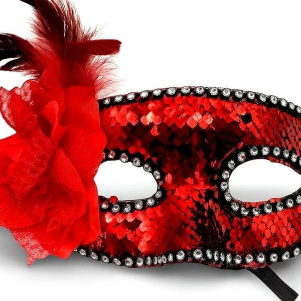 Маска карнавальная 25*9см пластик красная ZR6-3021/JC-16951 (720)