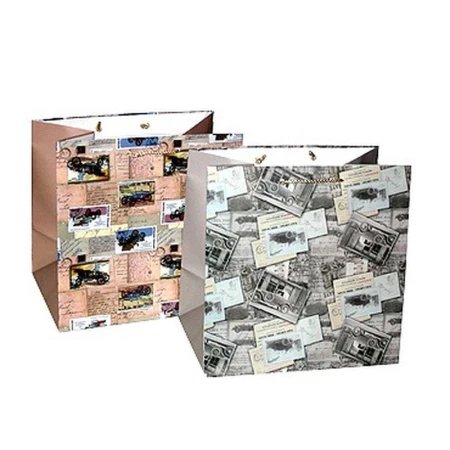 Пакет бумажный 30*30*20см квадратный Мужской микс 21-MA promo (12/144)