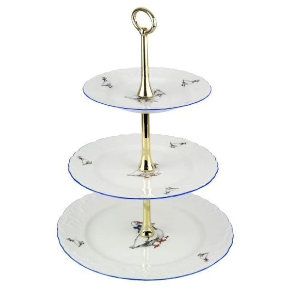 Этажерка сервировочная 3 яруса фарфор ГУСИ OMD666-Рококо-60 (1)