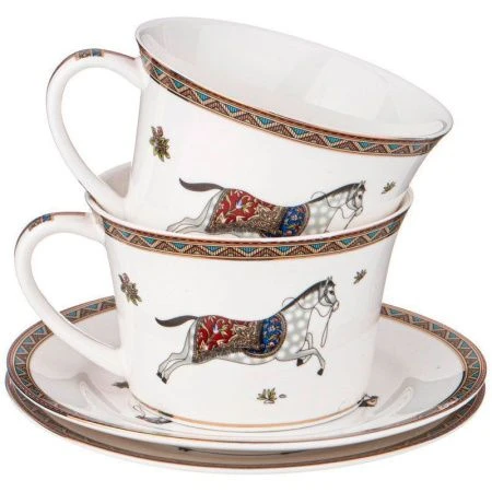 Чайный набор 12пр фарфор ЛОШАДЬ на 6 персон 250мл (8)