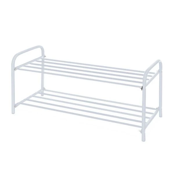 Полка для обуви 2 секции 360*330*800мм металл КОМФОРТ низкая серая матовая ЭТК2 (1)