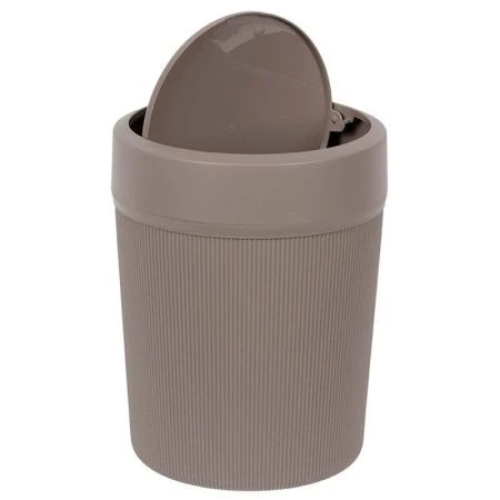 Контейнер для мусора 4л 18,5*24см пластик ВЕЛЬВЕТ франц.серый с подвижной крышкой (20)