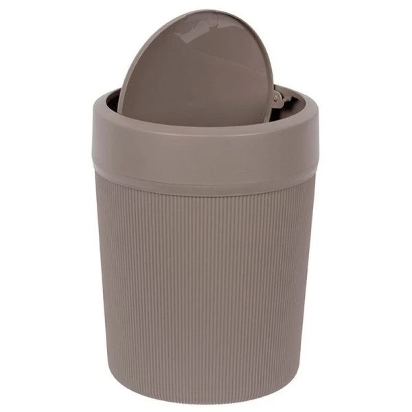 Контейнер для мусора 4л 18,5*24см пластик ВЕЛЬВЕТ франц.серый с подвижной крышкой (20)