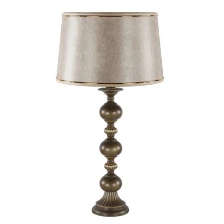 Лампа настольная с абажуром мрамор/иск.кожа игуана Шарлиз h59см d23,5-27см беж СБ-155