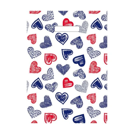 Пакет с вырубной ручкой полиэтилен 29*40см Сердца ВУР51891 (50/1000)