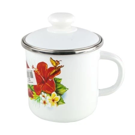 Кружка 1л эмаль с крышкой гр.2 УРАНИЯ 0207/2 (18)