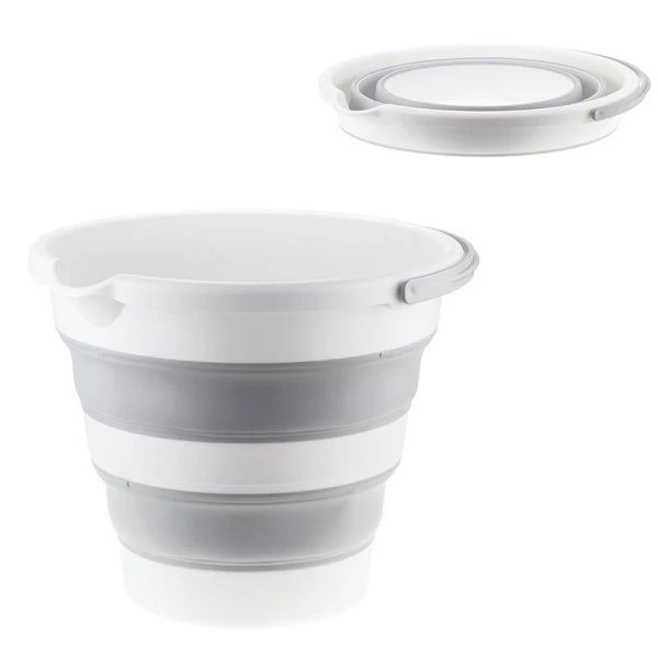 Ведро 10л складное пластик ФЛЕКС смоки (12)