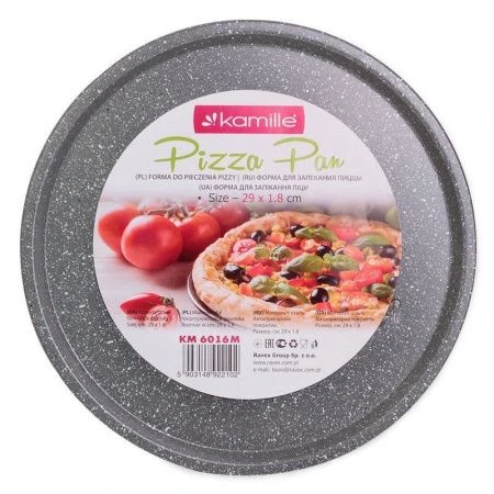 Форма для пиццы 29*2см угл.сталь АП серый, черный мрамор, арт. 6016M (16)