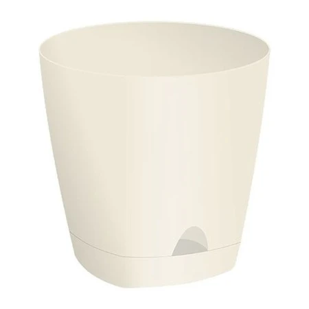 Горшок для цветов 8л 25см пластик Amsterdam сливочный с прикорневым поливом (6)