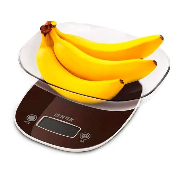 Весы кухонные Centek CT-2456 шоколад эл max 7кг(!!!), шаг 1г, большая съемная чаша, дисплей
