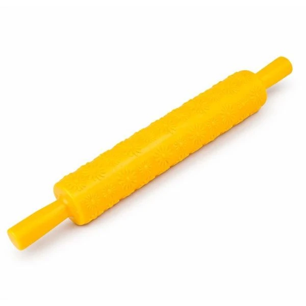 Скалка для рельефной раскатки 36*4,5см пластик ЦВЕТОЧКИ (100)