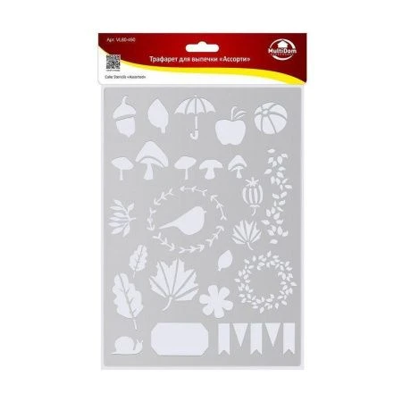 Трафарет для декорации выпечки пластик Ассорти (24/240)