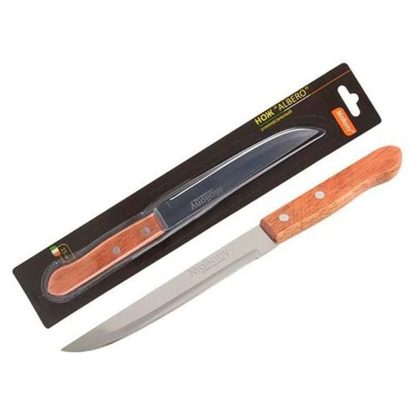 Нож универсальный 15см нерж.сталь ALBERO с деревянной рукояткой (72)