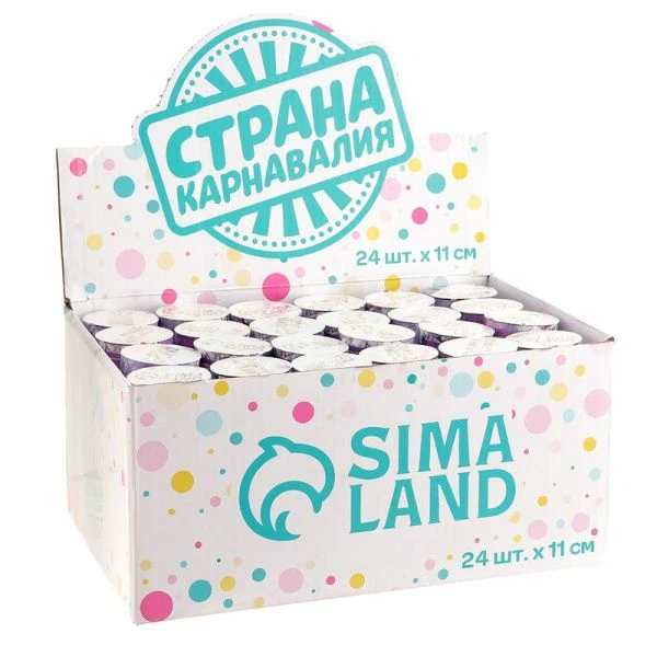 Хлопушка пружинная поворотная Новогодняя классика 11см фольга разноцветная (24/192)