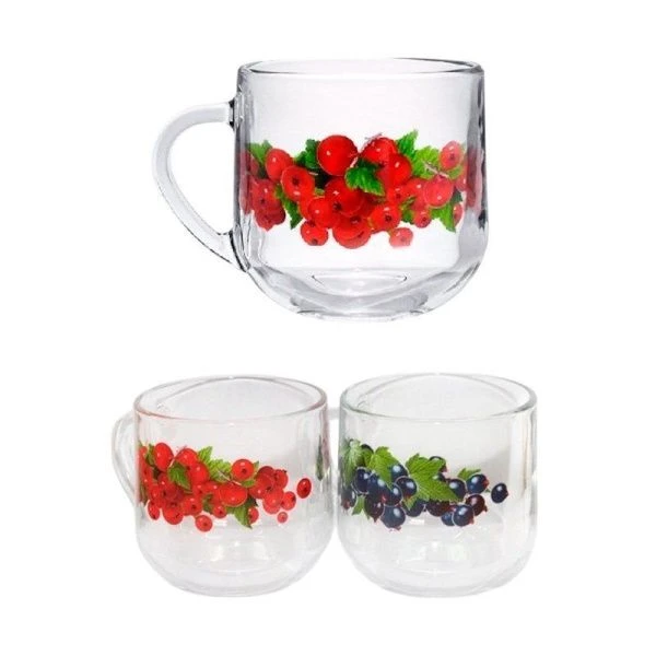 Кружка 300мл стекло Грамине СМОРОДИНА микс (18)