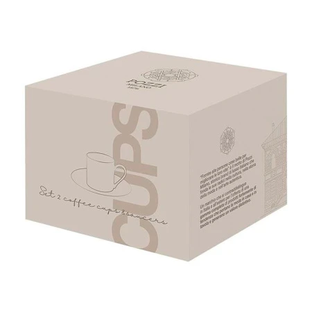 Кофейный набор 4пр фарфор Rosita на 2 персоны 80мл белая Еловые ветви подар.уп. PM-0125/RSTA (12)