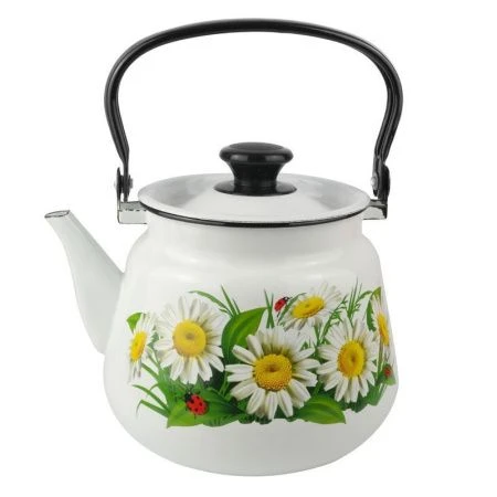 Чайник 3,5л эмаль белый с рис. конический 43504-132/6 (4)