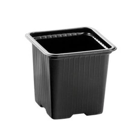 Горшок для рассады пластик 0,35л черный квадрат 9*9*8см (1120)