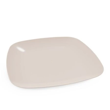 Тарелка плоская 22*22см пластик КВАДРО бежевая (25)