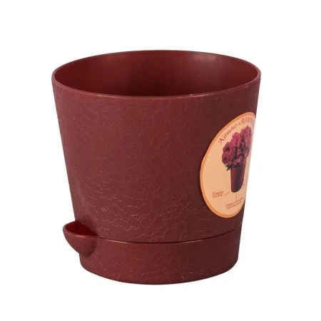 Кашпо круглое 700мл пластик АЗАЛИЯ (Коричневый)