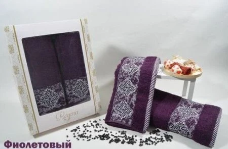 яяяНабор полотенец махровые REGINA (50*85/70*140) кухонные 2шт. (Фиолетовый)