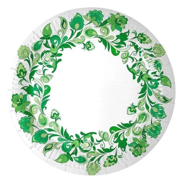 Тарелка бумажная 23см (набор 6шт.) ВЕНОК (55)