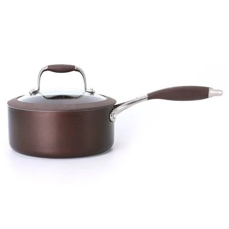 Ковш 2л алюминий АП МОККАЧИНО со стекл.крышкой 18см STEP-F-114 АК-0418 (2)