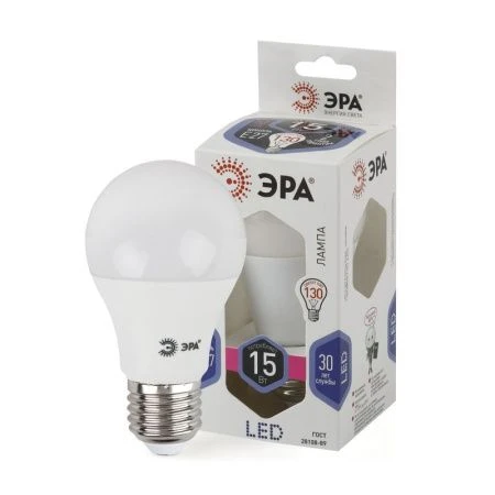 Лампа светодиодная стекло ЭРА LED smd 6000К-15w-860-E27 (холодный свет) (100)