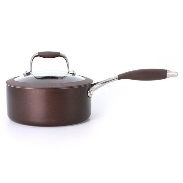 Ковш 2л алюминий АП МОККАЧИНО со стекл.крышкой 18см STEP-F-114 АК-0418 (2)