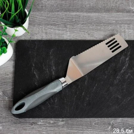 Лопатка-нож для торта, пирога, слоеного салата металл Y-29-grey (240)