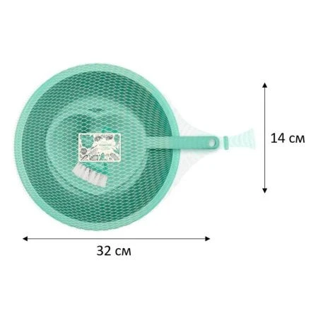 Набор кухонный 3пр Food (таз 4л, ковш 1,5л, щетка для овощей) пластик Organic (10)