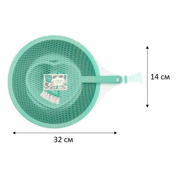 Набор кухонный 3пр Food (таз 4л, ковш 1,5л, щетка для овощей) пластик Organic (10)