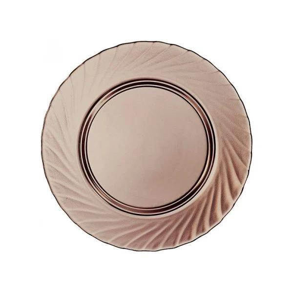 Тарелка мелкая 24см стекло ОКЕАН ЭКЛИПС дымчатая обеденная (36) L5078