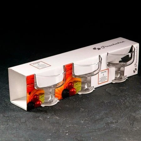 Креманки набор 3шт D10см H8см стекло АЙСВИЛЬ (8)