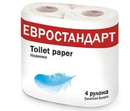 Бумага туалетная ЕВРОСТАНДАРТ 4 шт. Белая 2206 (16)