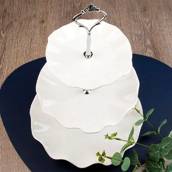 Этажерка сервировочная 3 яруса 14/20/24см h37см фарфор МАРШМЕЛЛОУ подар.уп. (12)