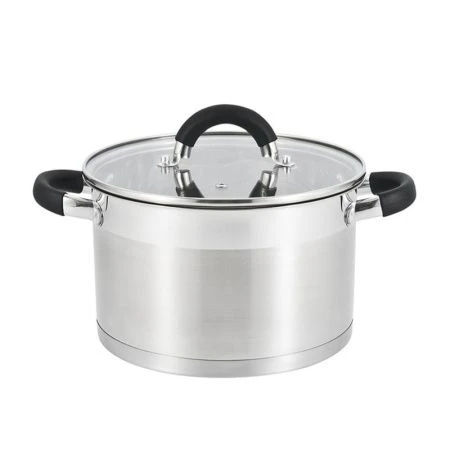 Кастрюля 5,8л h13,5см нерж.сталь со стекл.крышкой 24см (12)