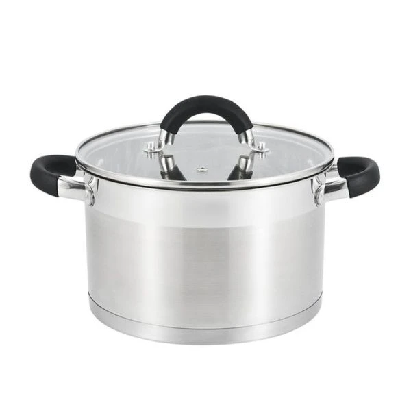 Кастрюля 5,8л h13,5см нерж.сталь со стекл.крышкой 24см (12)