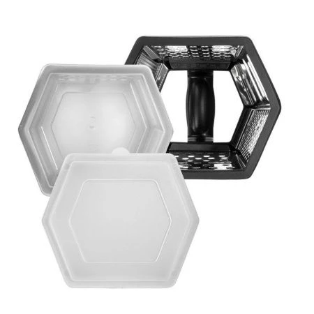 Терка 6 гранная 13*14,6*23см нерж.сталь SHAM с пласт.контейнером (12)