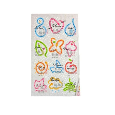 Полотенце 39*60см полулён шелкография КАЛЕНДАРЬ арт: ПЛ-39