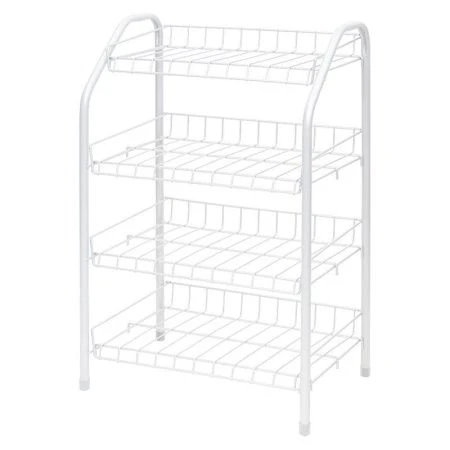 Полка для обуви 4 секции 700*465*300мм металл узкая белая матовая ЭТ2 (1)