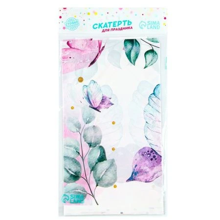 Скатерть полная запечатка 180*137см ПВХ БАБОЧКИ