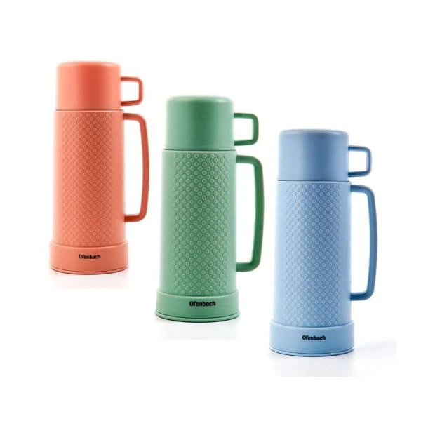 Термос 450мл пластик стекл.колба (48)