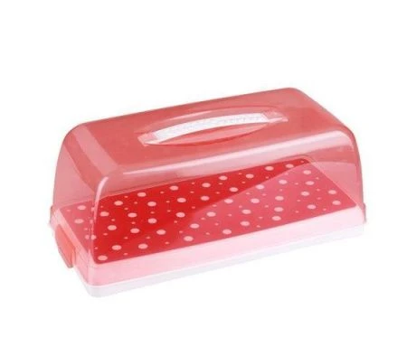 Хлебница 35*18*15,5см ГОРОШЕК бело-красная (8)