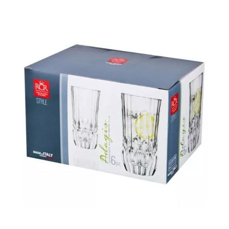 Стаканы для воды набор 6шт 400мл стекло АДАЖИО RCR (6)
