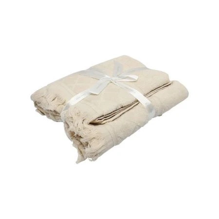 Набор полотенец махровые 2пр 45*90/70*130см Велюр бежевый 4213017+4213020