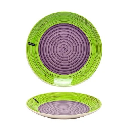 Тарелка мелкая 27см керамика Аэрография ЛЕТНИЙ САД обеденная (6/24)