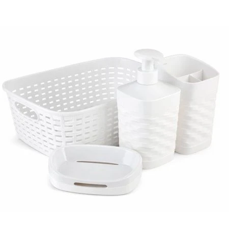 Набор для ванной комнаты 4пр пластик REEF белый (8)